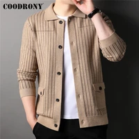 coodrony brand mens winter sweater thick warm cardigan men clothing new arrival fashion streetwear striped knitted coats z2011