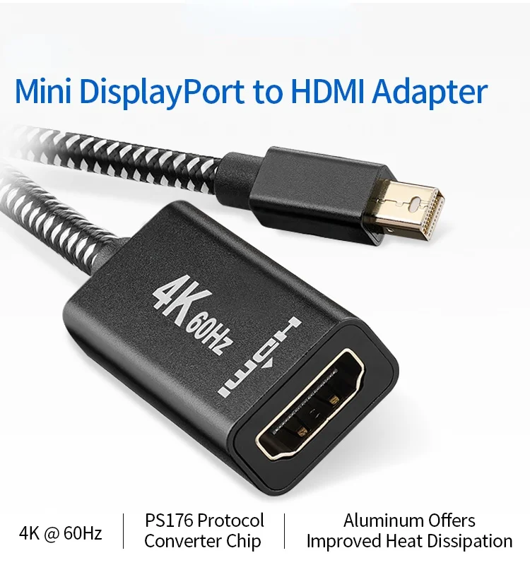 Переходник Mini DisplayPort-HDMI-совместимый с DP(Thunderbolt) на HDMI2.0 переходник 4K 60 Гц адаптер