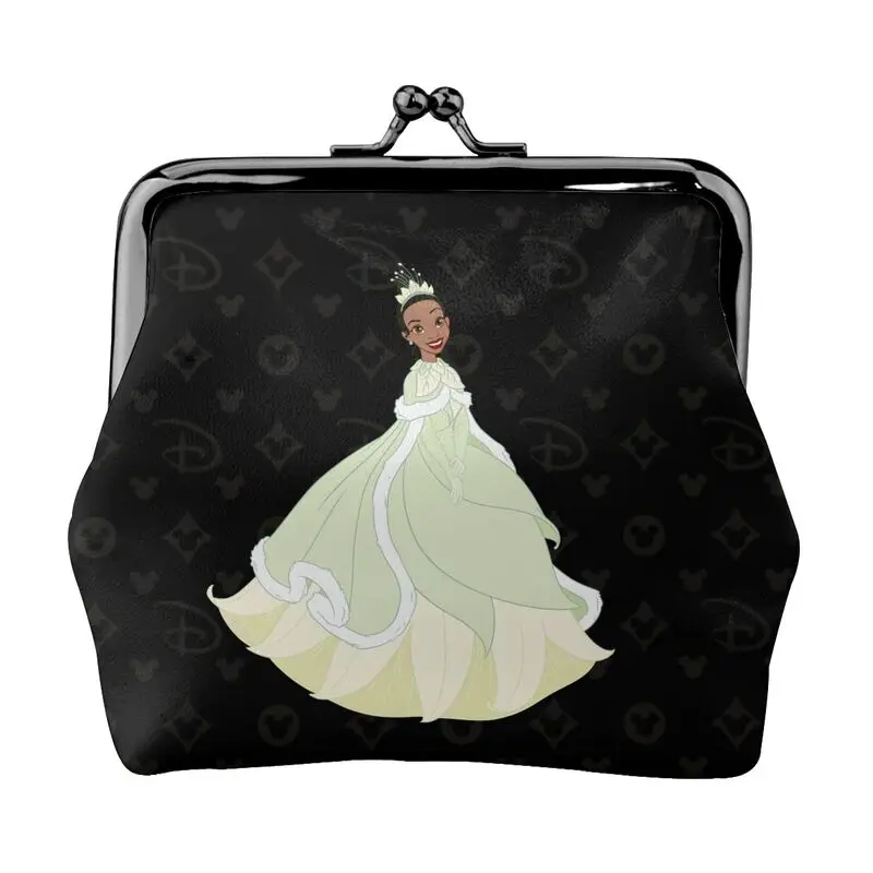 

Disney Brand Bag New Woman Cartoon Print Leather Kiss Lock Coin Purse Design Short Wallet High Quality Girl Clutch Card Holder