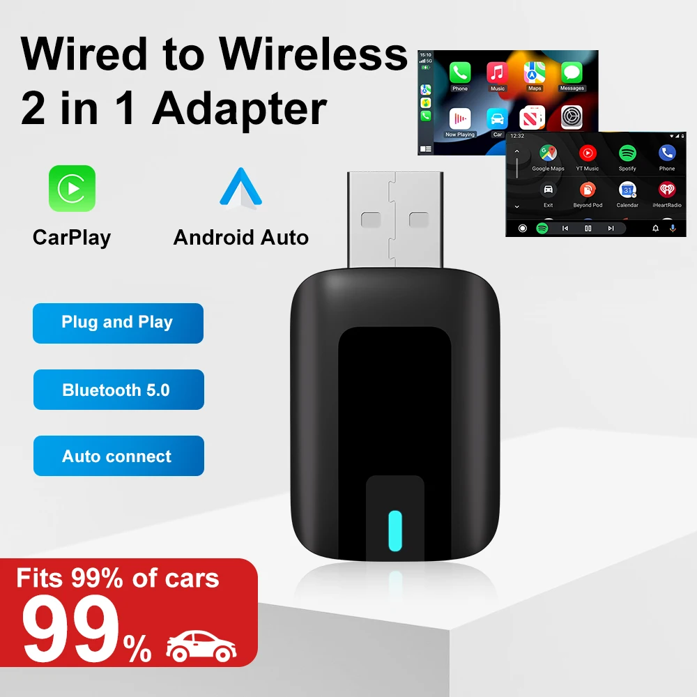 50 шт. CarPlay Android Auto проводной к беспроводному USB-ключу Автоматические