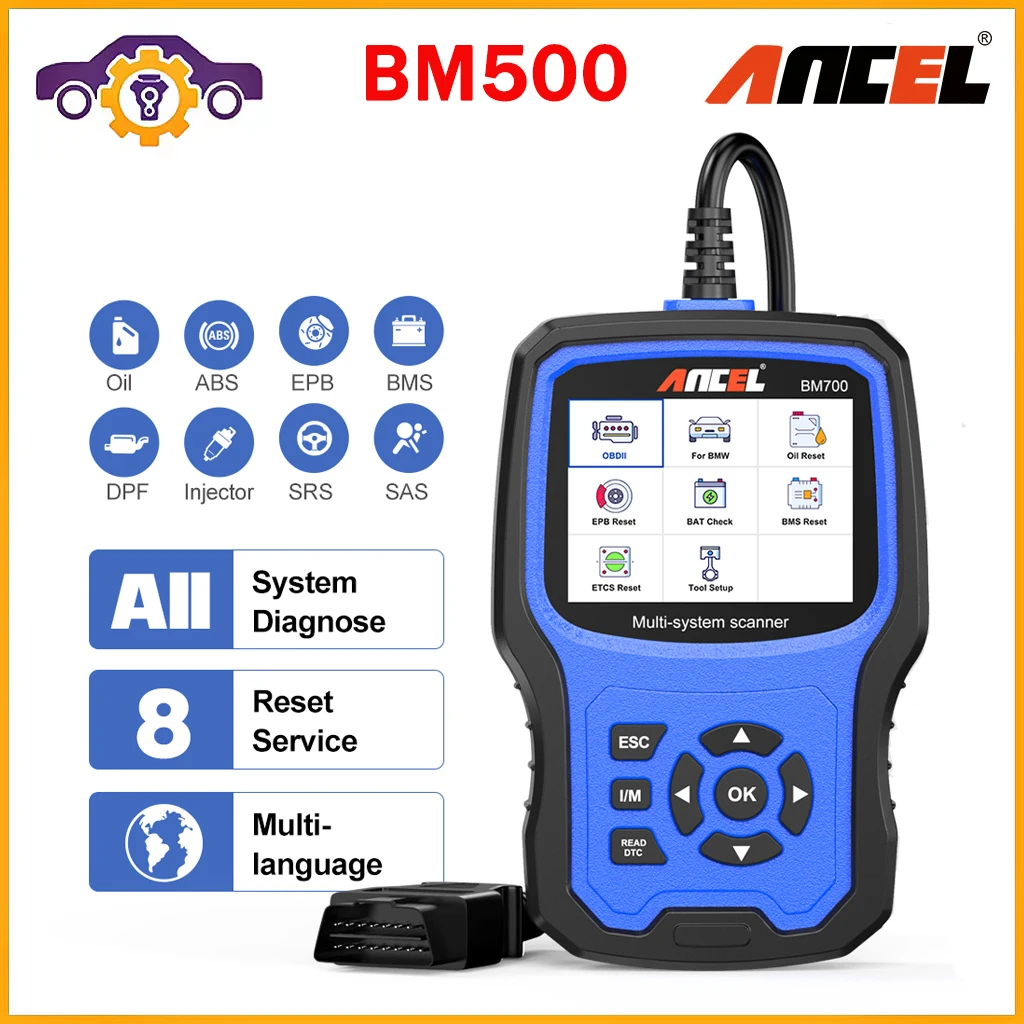 

Автомобильный сканер ANCEL BM700 OBD2 для MINI EPB SAS, подушка безопасности, система контроля давления и сброса масла, Автомобильный сканер OBD2, бесплатное обновление, автомобильный диагностический инструмент