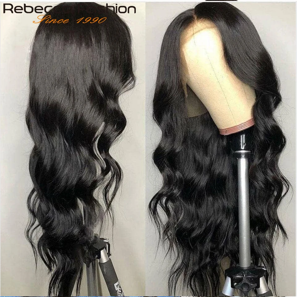 Парик из натуральных волос объемная волна 4x4 с застежкой предварительно