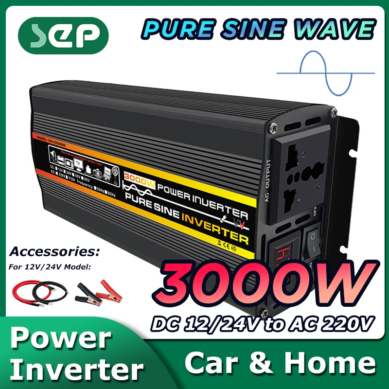 

Цифровой ЖК-дисплей с двойным USB, интеллектуальный дисплей, Многофункциональная Защита, инвертор немодулированного синусоидального сигнала