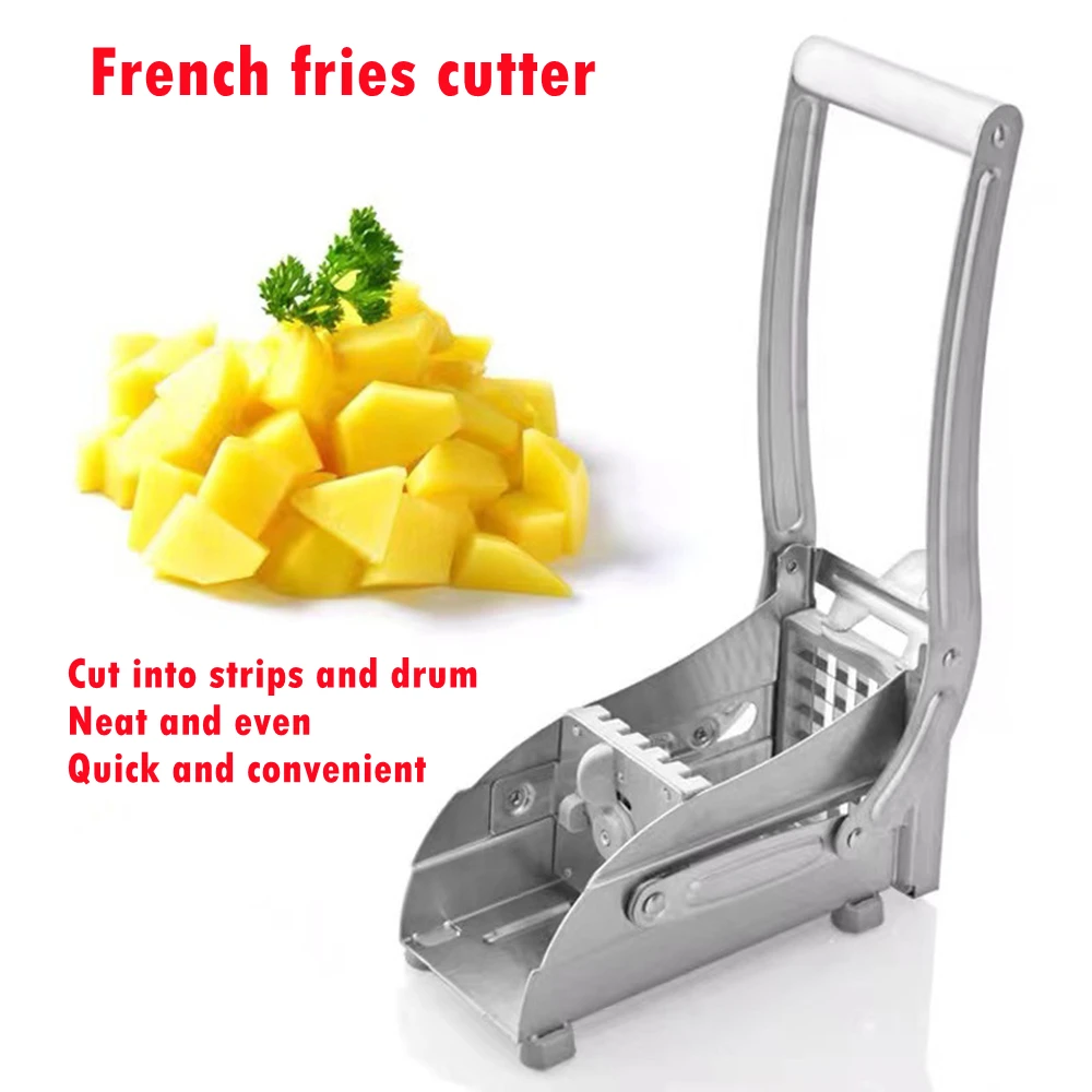 

2 Blades Stainless Steel Home French Fries Potato Chips Strip Slicer Cutter Chopper Chips Machine Making Tool Potato Cut Fries