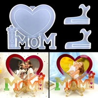 heart shaped mom letter photo frame silicone mold for resin diy photo frame decoration epoxy resin mold mothers day gift