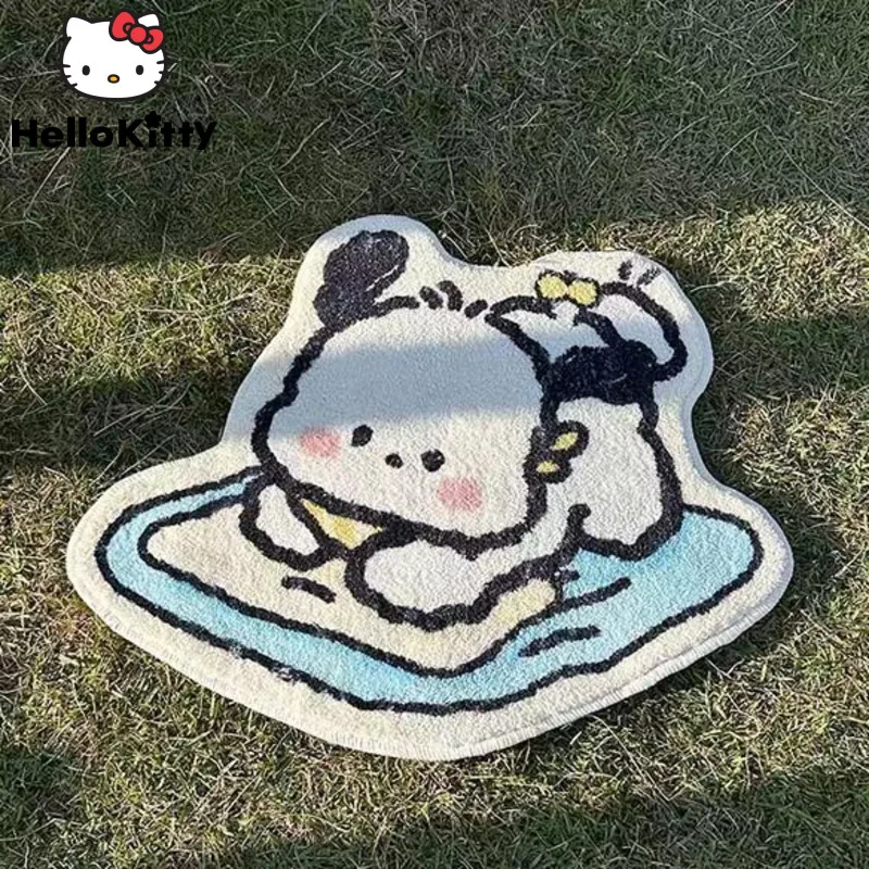 

Sanrio Pochacco Thickened Carpet Sweet Cartoon Small Plush Carpets Bedroom Home Bathroom Fluffy Floor Mat Cute Rugs Room Decor