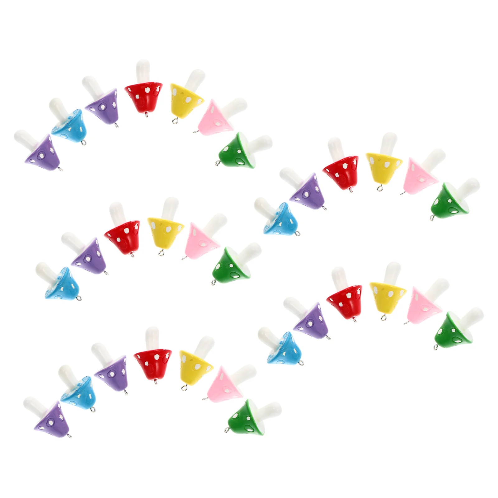 

32Pcs Mushroom Pendant Charms Colorful Resin Jewelry Making Ornament Accessories