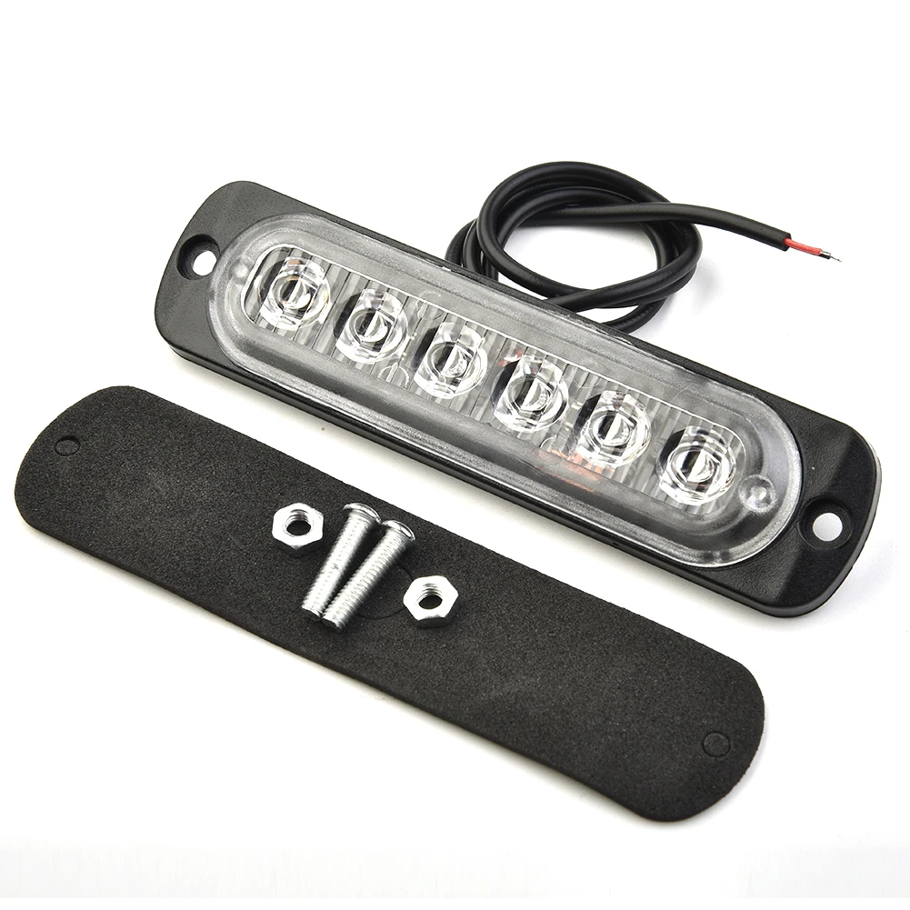 

1pc Car Truck Safety Urgent Light Always Bright Strobe Light 12-24V 18W Red 6LED Fog Lights Day Driving Running Light