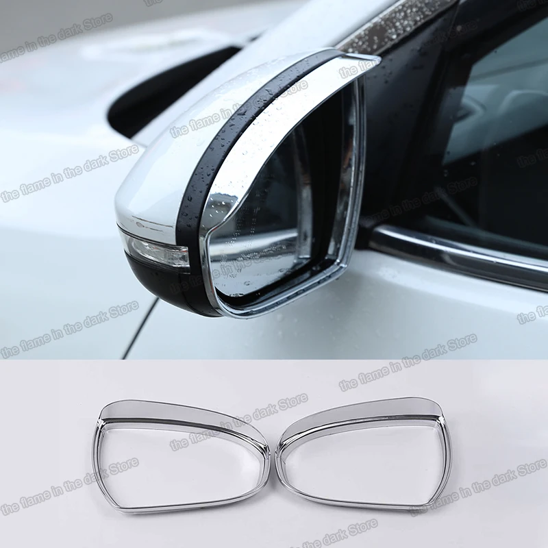 

Блестящая серебряная Автомобильная рамка заднего вида, дождевик, планка для Hyundai Tucson 2015 2016 2017 2018 2019 2020, аксессуары, хромированное украшение