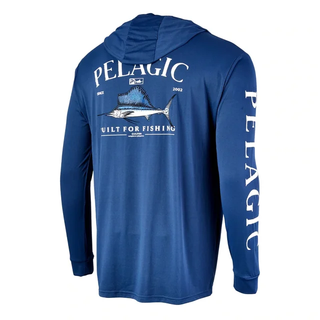 Pelagic Wear Fishing Apparel Summer Outdoor Men Long Sleeve T shirt Fish Wear Sun Protection Breathable Hooded Angling Clothing 1