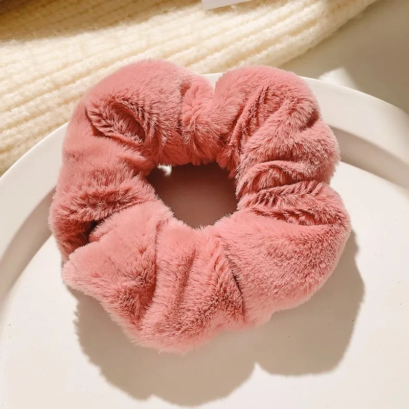 Женские зимние мягкие резинки для волос женщин и девушек милые разноцветные