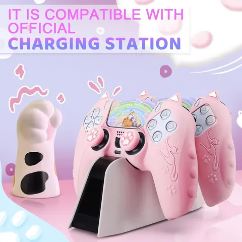 Силиконовый чехол Caysolle Cute Cat Paw для Sony Playstation Dualsense 5