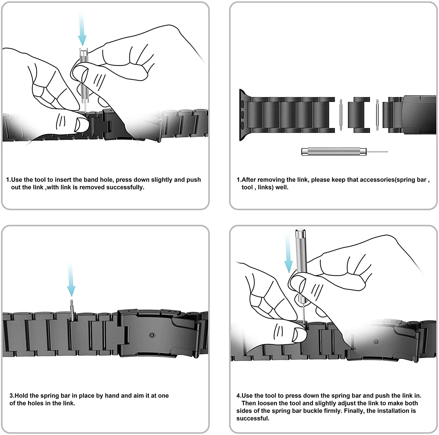 No Gaps Titanium Metal Strap for Samsung Galaxy Watch 5 Pro 45mm / Watch5 44mm 40mm / Watch 4 Classic 46mm 42mm Belt Watch Band