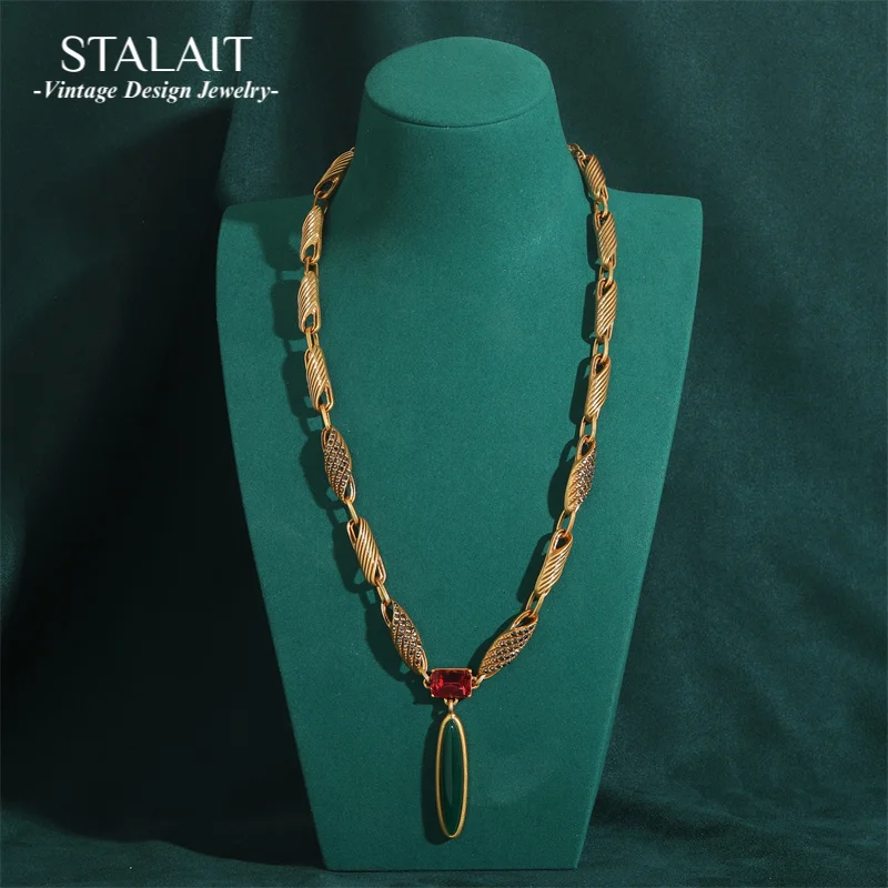 الرجعية خمر الزمرد الحصان العين المينا بالتنقيط النفط الصفصاف ليف قلادة طويلة القلائد للمرأة العتيقة مجوهرات اكسسوارات جديد