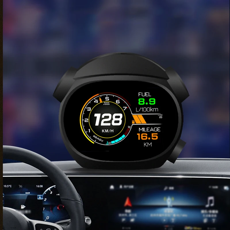 

Автомобильный Мультифункциональный турбометр HUD, ЖК-дисплей с поддержкой OBD, GPS, автоматическая остановка запуска