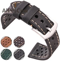 genuine cow leather watch strap bracelet women men breathable watchband 4 colors 20mm 22mm 24mm belt with steel pin buckle