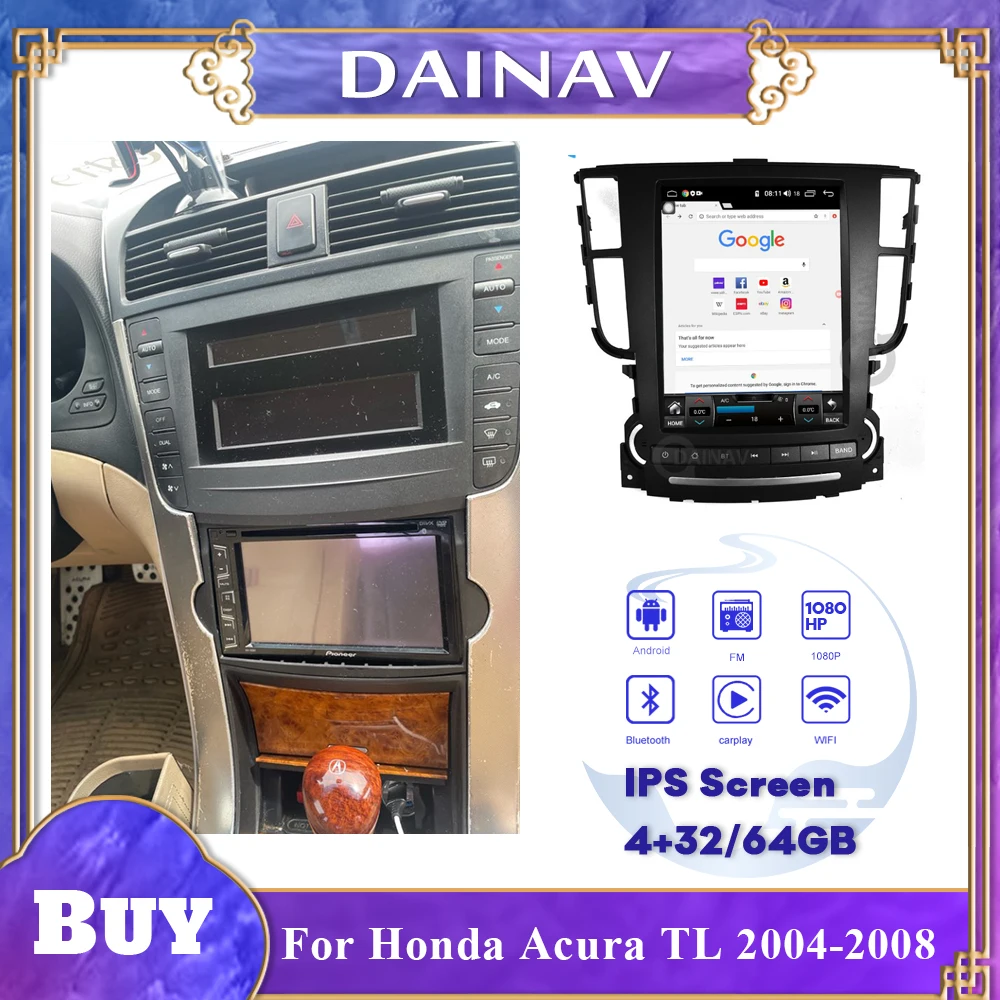 

Android 10.0 FOR ACURA TL 2004 Car Radio 2 Din GPS Navigation For Honda acura TL 2004-2008 Car Stereo Receiver Multimedia Player