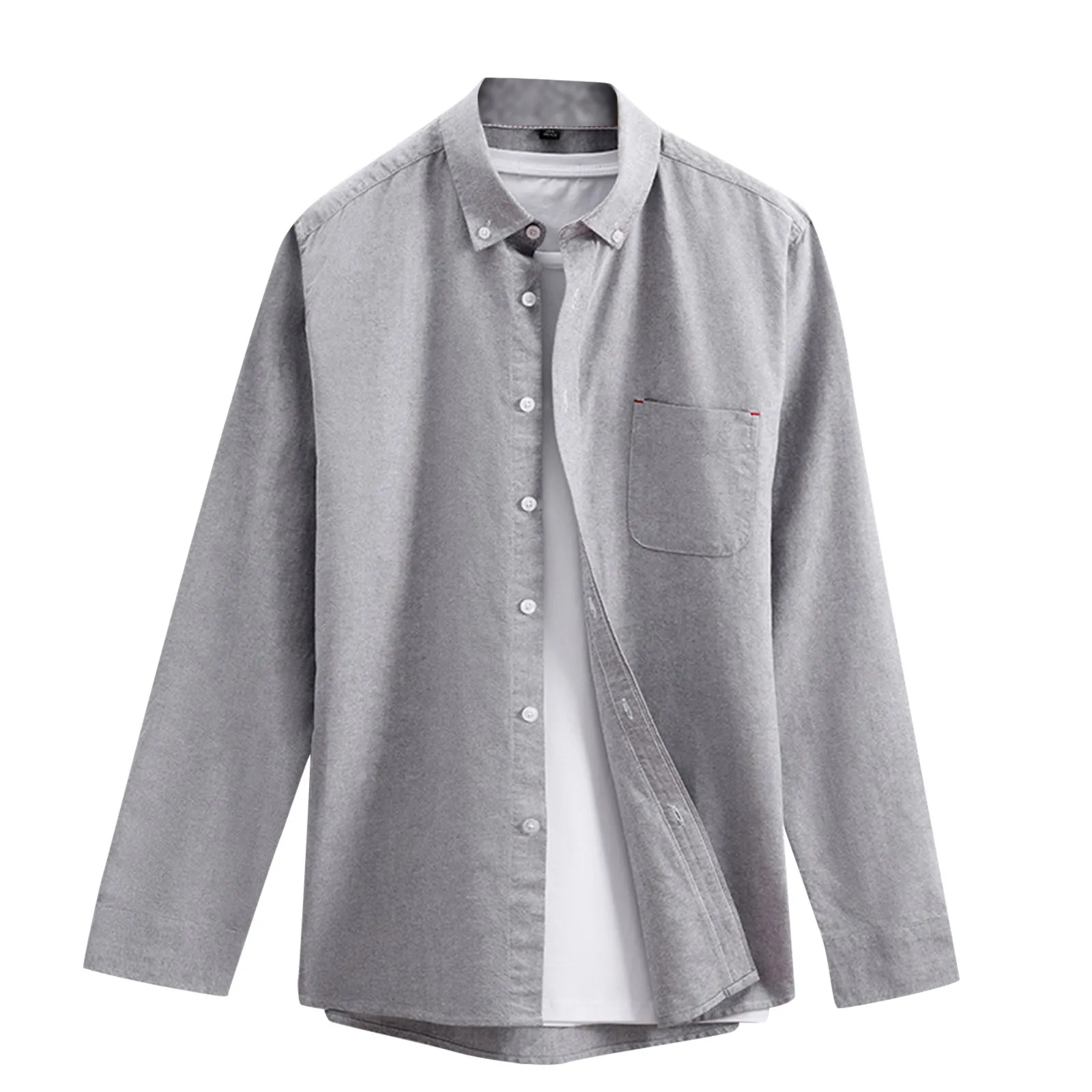 

Mens Fashion Casual Wrinkle Casual Breathable Spun Shirt Loose Social dress shirt