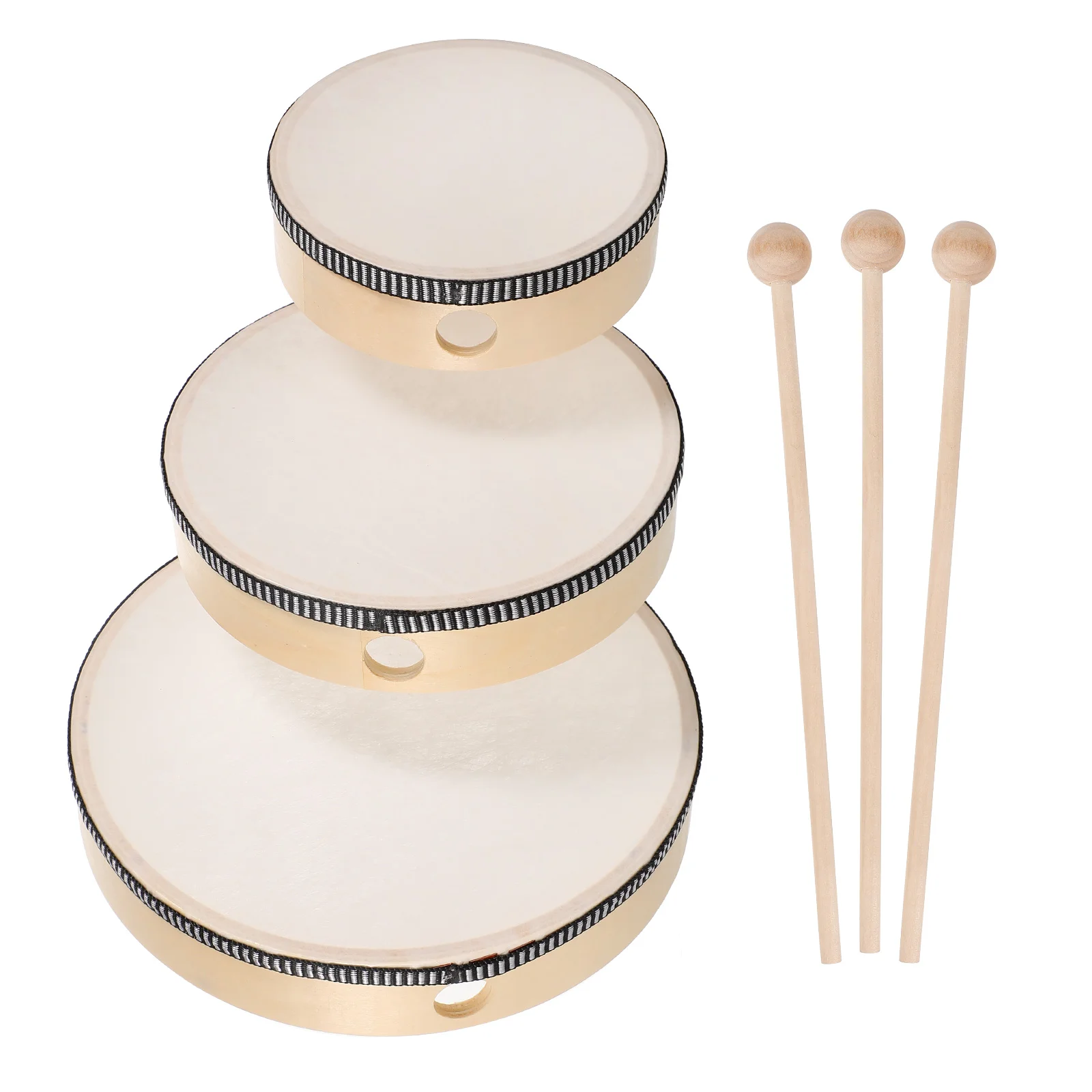 

6pcs Small Drum Shamanic Drum Frame Drum Wood Drum for Kids Drum Stool