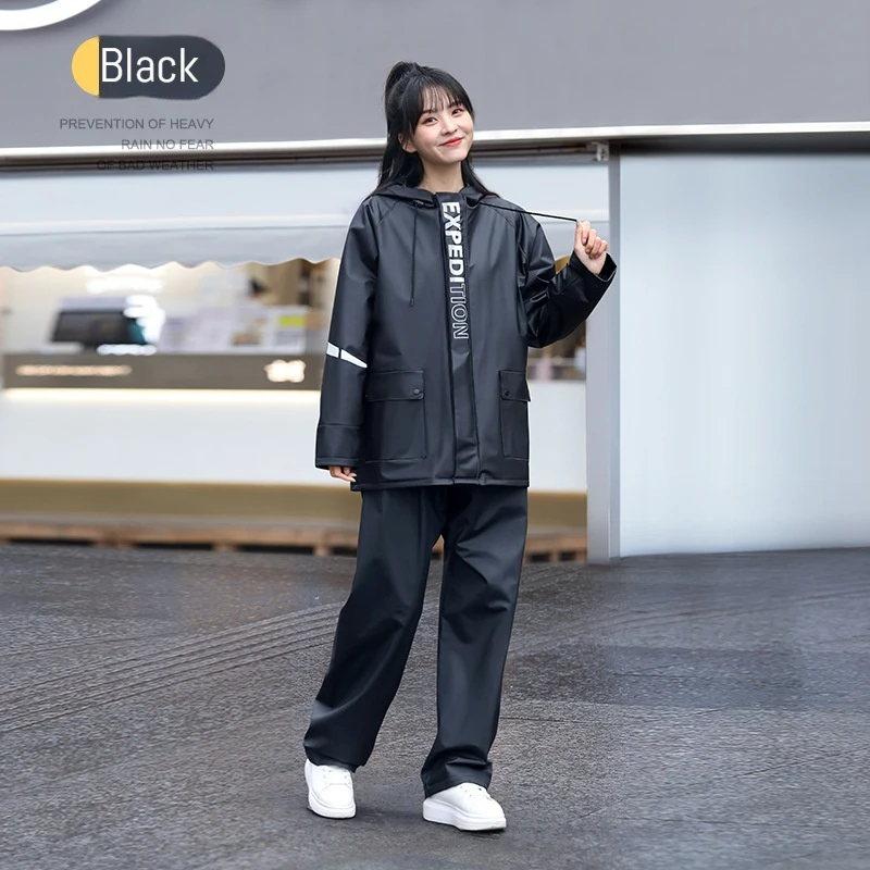 

Раздельный водонепроницаемый дождевой костюм для мотоциклистов Black