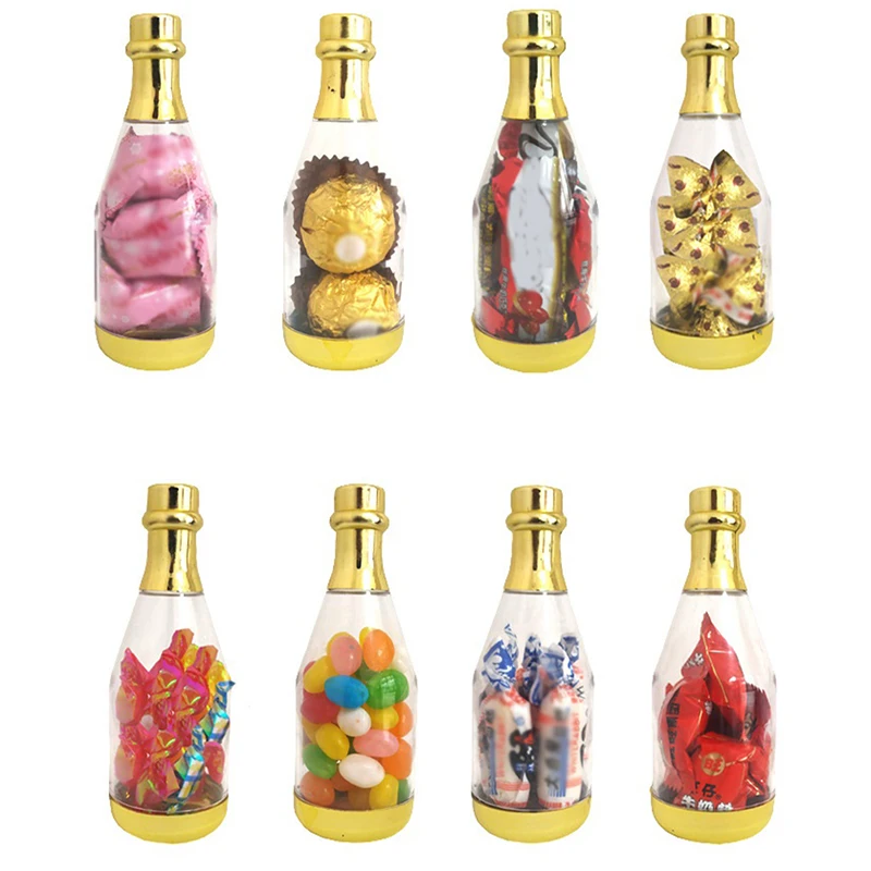 

1PC Champagne Bottle Plastic Candy Box DIY Mini Candy Storage Packing Box Baby Shower Wedding Favor Gift Boxes Party Decoration