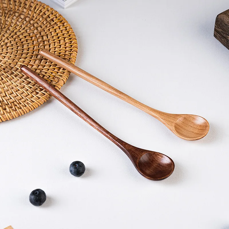 Деревянная ложка в японском стиле с длинной ручкой для дома и офиса из бутика Nanmu