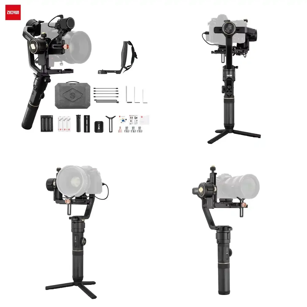 Фото Стабилизатор Zhiyun Crane 2S 3-осевой ручной для камер Canon, Nikon, Sony, Panasonic, DSLR, 80D, 90D, BMPCC 6K, 5D3 №1