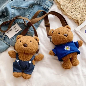 Cartoon Bear Plush Backpack Children Cute Style Shoulder Bag Soft Plush Material Baby Soft Toy Baby Girl Bag Cute Accessories