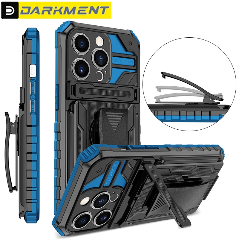 

Back Clip Shockproof Phone Case For iPhone 14 13 12 11 Pro 14Max Anti Fall Armor Bracket Cover for iPhone 7 8 Plus X XS Max XR