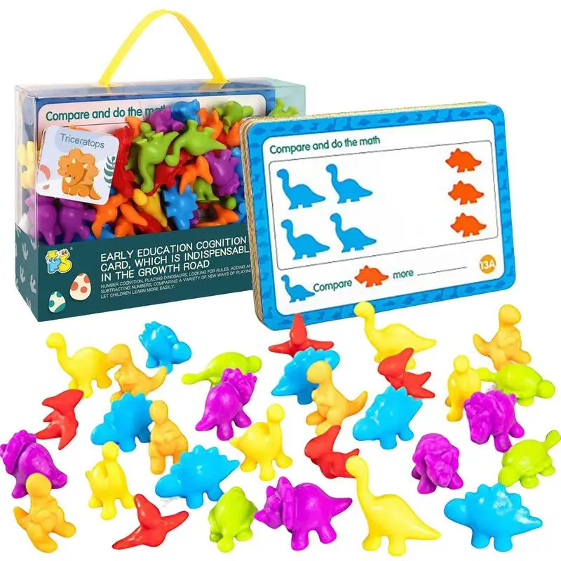 

Counting Dinosaurs Toys For Kids Sorting Bowls Toddler Learning Activities Ages 2-4 Montessori Preschool Educational Toy 72PCS