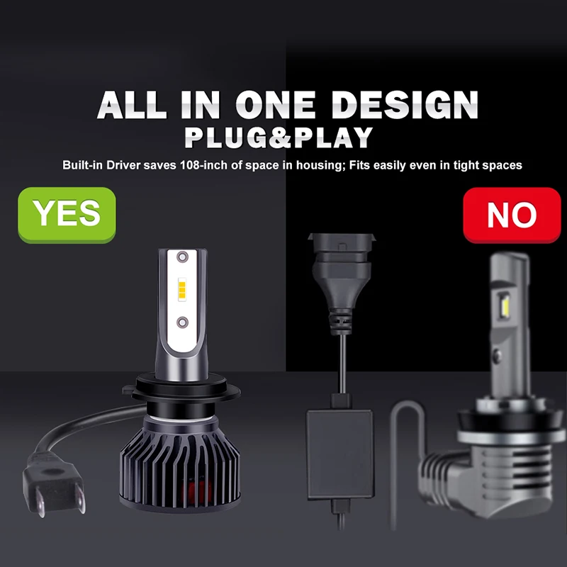 Лампа для автомобильных фар Dualvision H7 светодиодный Canbus H1 H11 H8 H9 HB4 HB3 9005 9006