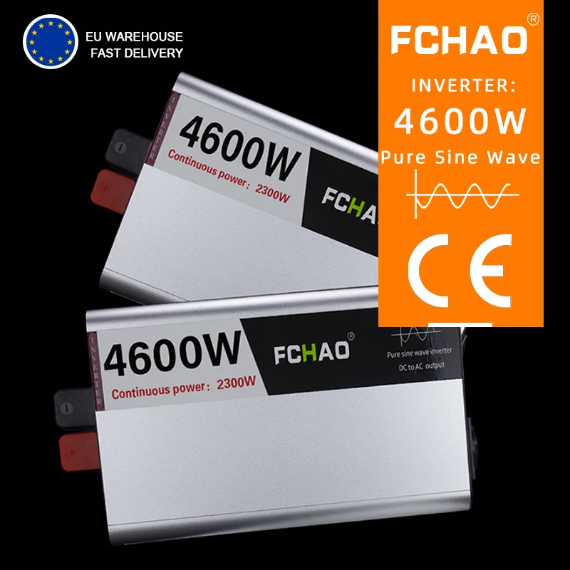 FCHAO 4600 Вт Инвертор 12 В 220 чистая Синусоидальная волна 24 в 110 Преобразователь