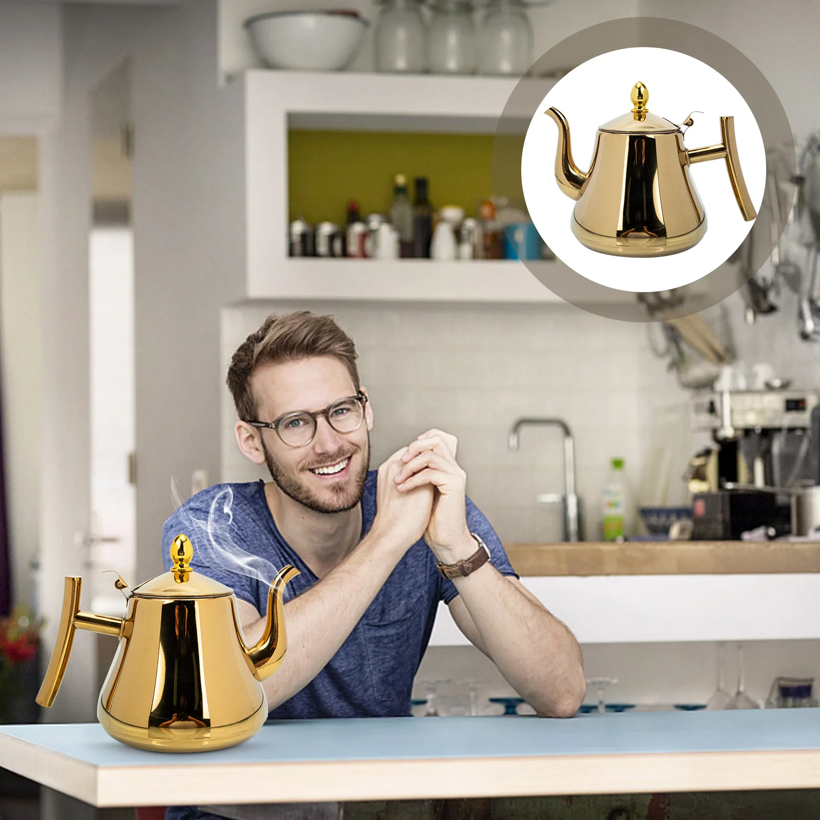 

Stovetop Tea Pot Stainless Steel Teapot with Infuser