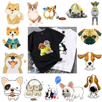 fashion diy animal patches clothes stickers dog heat transfer iron on patches for t shirt dresses washable stickers patch