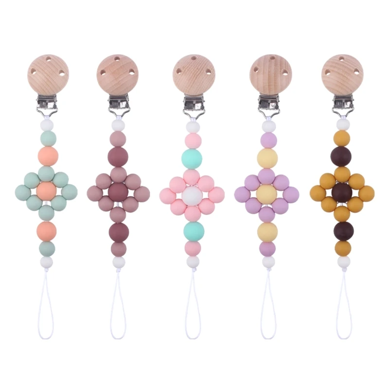 

Baby Teething Toys Silicone Soother Clip Pacifier Holder Teeth Massage Toy