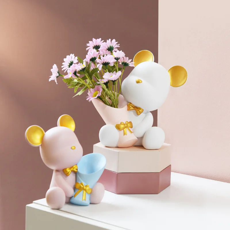 

Kawaii Bear Storage Tray Home Creative Resin Decoration Keys Candy Fruit Tray Living Room Porch Desk Small Ornaments Home Decor