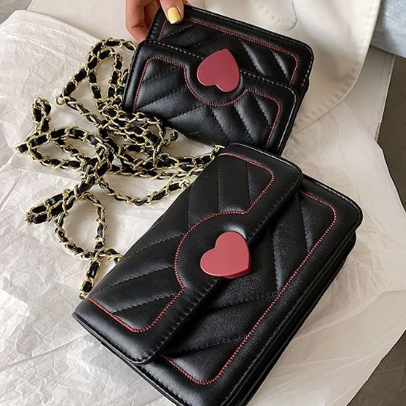 Women's Messenger Bag New High Quality Handbag Fashion Adjustable Chain Bag PU Cute Mini Exquisite Shopping Wallet Storage Bag