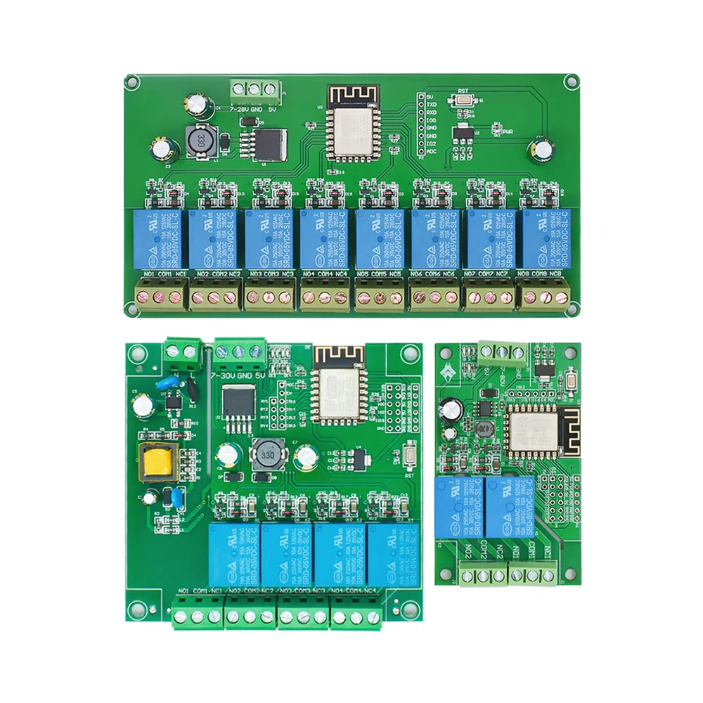 ESP8266 Wireless WIFI Relay Module 2/4/8 Channel ESP-12F Wifi Development Board AC/DC 5V/7-28V/5-80V Power Supply for Arduino