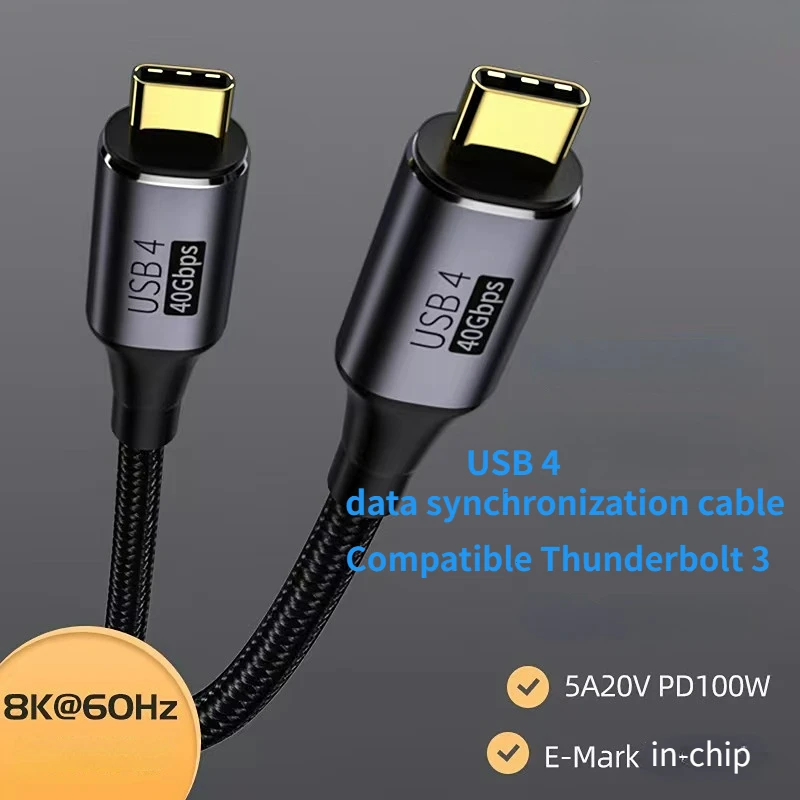 Кабель USB 4, 40 Гбит/с, 8K @ 60 Гц, PD 100 Вт
