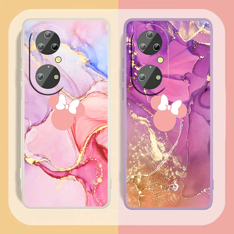 

Disney new colorful luxury For Huawei P50 P40 P30 P20 P Smart Pro Lite Z E 2017 5G Liquid Rope Phone Case Capa Cover