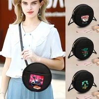 2022 fashion women round crossbody bag pattern japan printed ladies small messenger shoulder bag small coin purse handbags