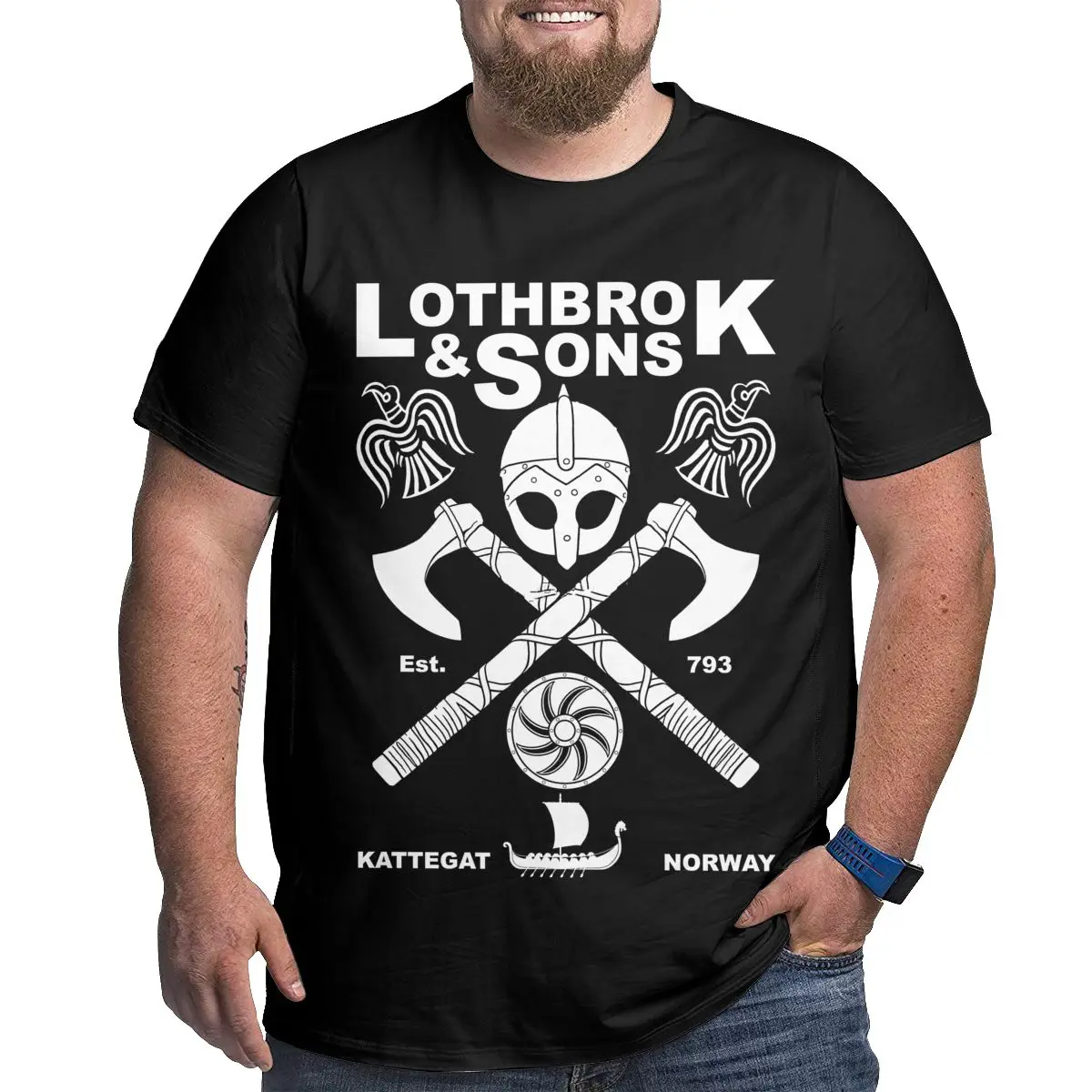 

Big Size T-shirt Vikings Lothbrok & Sons Humor R339 Novelty Plus Size Big Tall Man Oversized Tees Tops