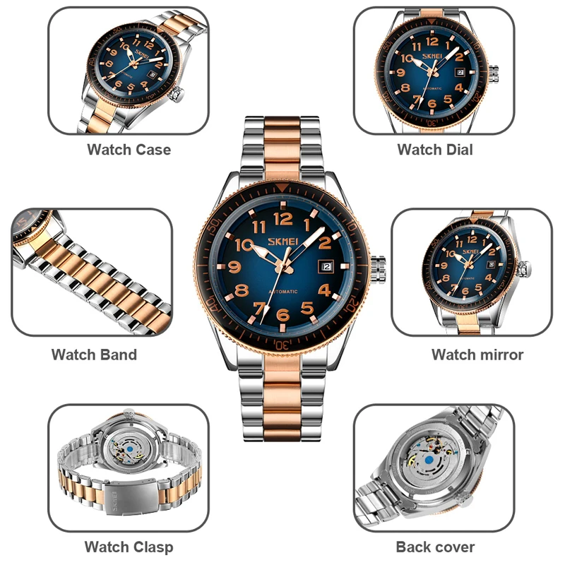 Часы наручные SKMEI Мужские автоматические деловые водонепроницаемые брендовые