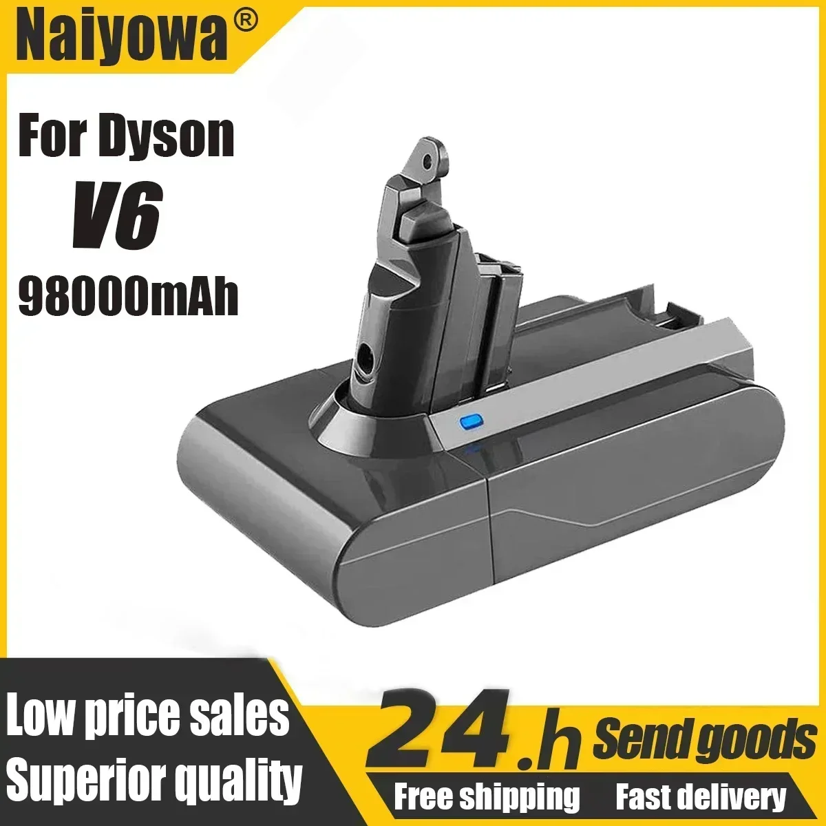 Литий-ионный аккумулятор для пылесоса Dyson V6 DC58 DC59 DC61 DC62 DC74 SV09 SV07 SV03 2022-02 38000 21 6 мАч