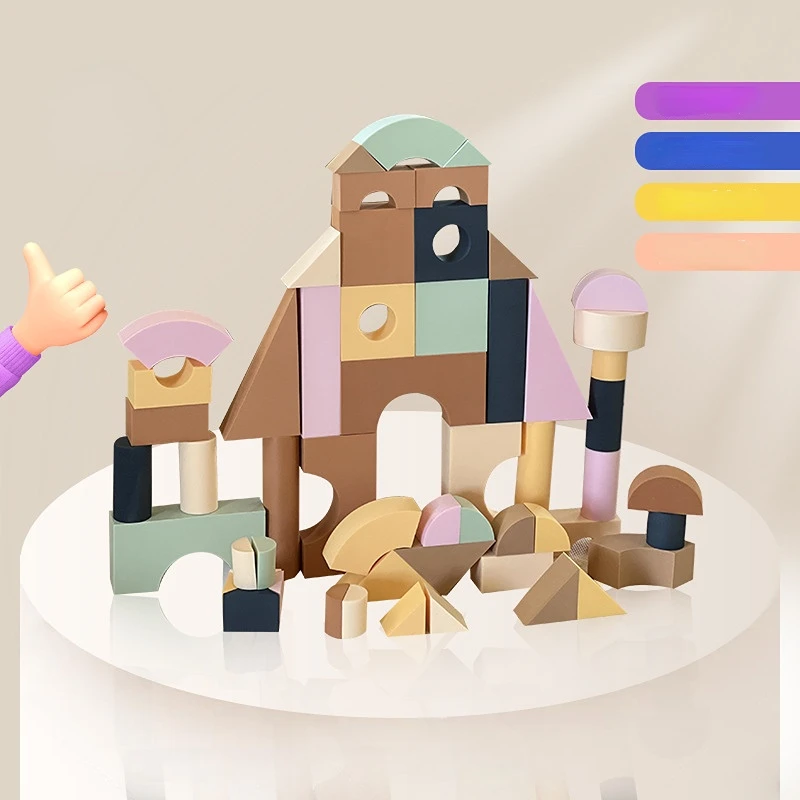 

Пенопластовый строительный блок, мягкая губчатая головоломка, Детские сборные Игрушки для раннего развития, цвет Makaron