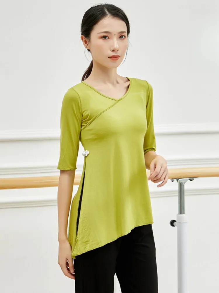 Женский костюм для современных джазовых танцев облегающая футболка с рукавами