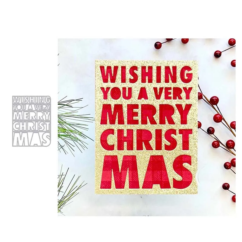 

Wishing you Letters Metal Cutting Dies Craft for Scrapbooking Handmade Knife Mould Blade Punch Stencil Dies Cut Model Decoration