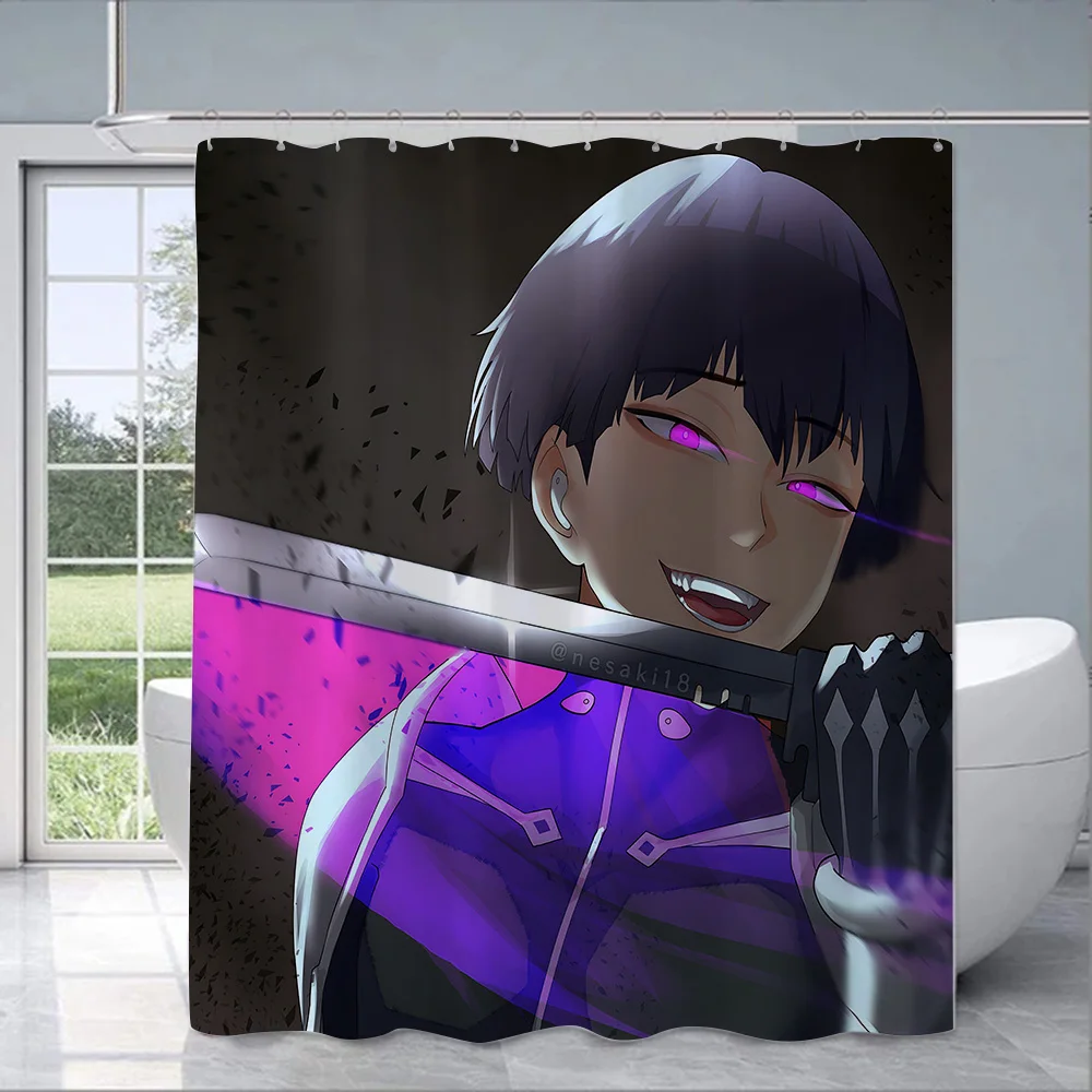 Занавеска для душа с рисунком Аниме K-Kaiju No.8 Водонепроницаемые Яркие шторы ванной