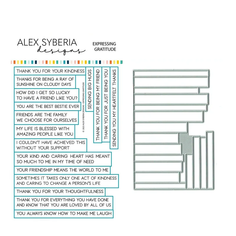 

Expressing Gratitude Letters Metal Cutting Dies and Rubber Stamps Scrapbook Craft Stencil Seal Sheet Decor Embossing Template
