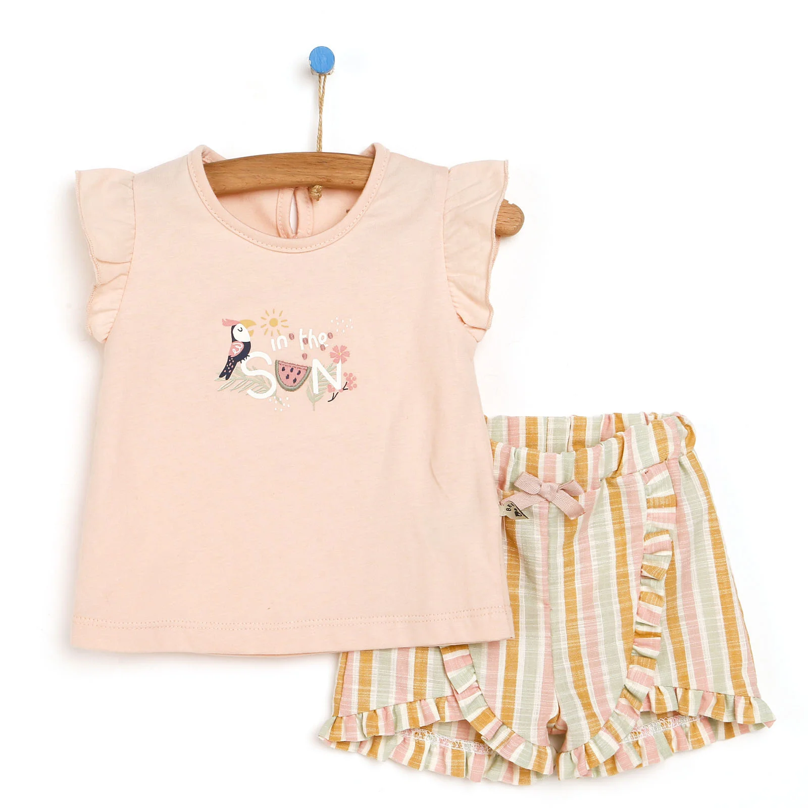 

ebebek Bebbek 2022 New Season Baby Clothes Flowers Garden Tshirt-Şort Takım